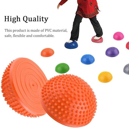 VGEBY1 PVC Semi-Circular Durian Ball Inflatable Half Yoga Balls Massage Point Fitball Exercises Trainer Fitness Balance Ball(Orange)