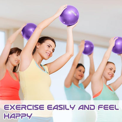 Pilates Ball, 9 Inch Small Exercise Mini Soft Workout Yoga Ball with Exercise Guide, for Home Gym Yoga, Pilates, Core Training, Workout, Balance, Stability