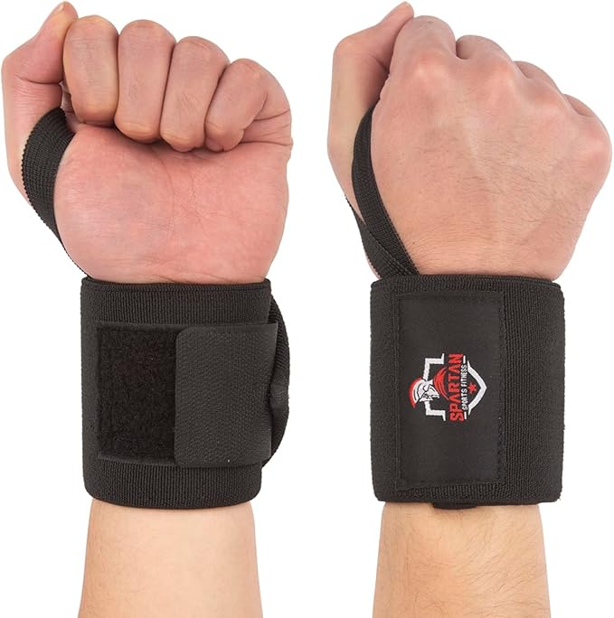 Spartan Sports Fitness Weightlifting Wrist Wraps 18" Professional Quality Wrist Support with Heavy Duty Thumb Loop - Best for Powerlifting Competition, Strength Training, Bodybuilding.