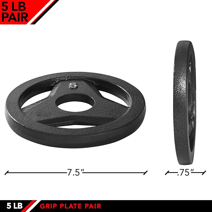 JFIT Olympic 2 Inch Grip Plates and Bumper Plates for Barbell - Single Weights or Sets of 2 (Muliple Weights)