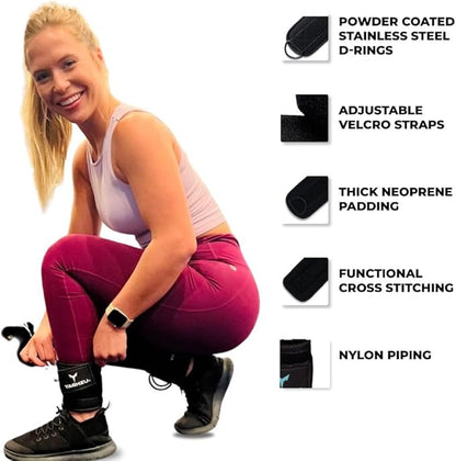 Ankle Straps for Cable Machines Women, Glute Kickback Cable Machine Attachments, Gym Ankle Cuffs, Wrist Cuffs for Workout, Leg Training Accessory, Fitness Gear for Home or Gym