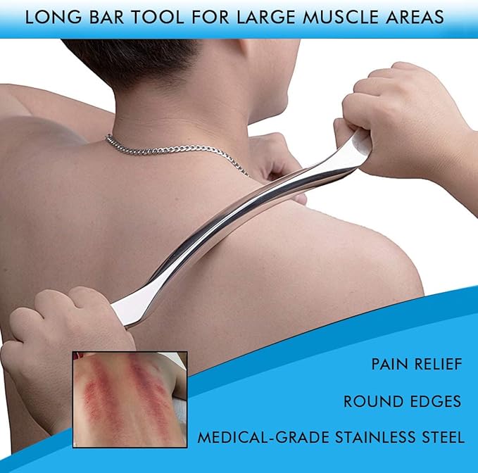 Gua Sha Scraping Massage Tools Set, Stainless Steel Guasha Tools, Muscle Scraper for Soft Tissue Therapy (7 Pcs)