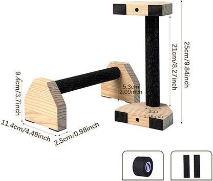 2Pcs Push up Bar Home Workout Equipment Parallettes Bar for Adults Wood Push up Stands for Gymnastics Exercise Aerobics