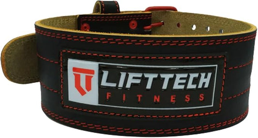 Lift Tech Fitness 4'' Weight Lifting Belt - Leather Workout Belt for Men & Women - Gym Belt for Deadlift, Squat, Powerlifting, Weights, Strength training - 4''PRO Leather Belt for Weightlifting