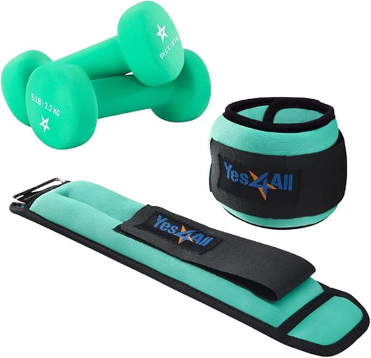 Yes4All Wrist & Ankle Weights Pair 1lb -10lbs, Adjustable Strap for Walking, Jogging, Pilates, Gym Fitness Workout for Women, Men