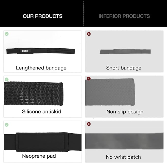 SKDK Lifting Straps Strength Training Women Bodybuilding, Lifting Straps Gym Deadlift, Deadlift Straps with Neoprene Padded Wrist, Non-Slip Silicone, for Weightlifting, Bodybuilding, Xfit, Strength