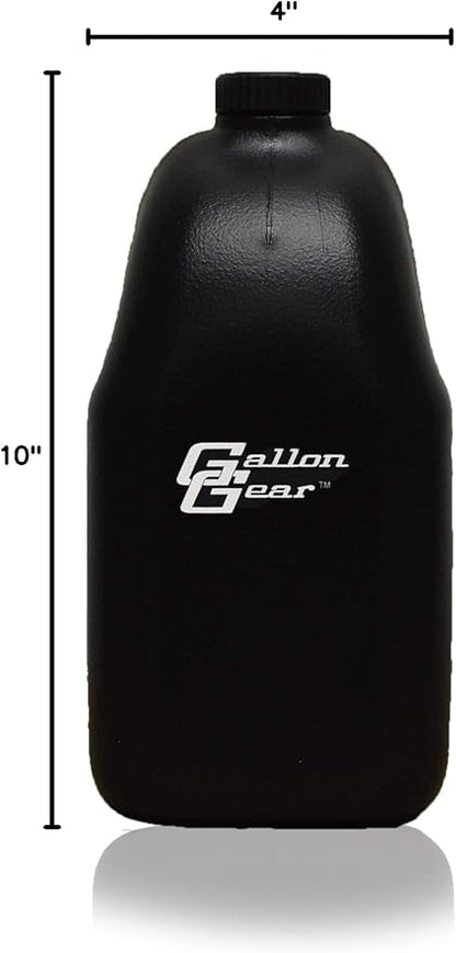Gallon Gear Half-Gallon Large Water Bottle - BPA Free Plastic, Reusable Water Jug - Hydration Water Bottle for Men and Women - Gym, Sports, Training & Fitness (Black)