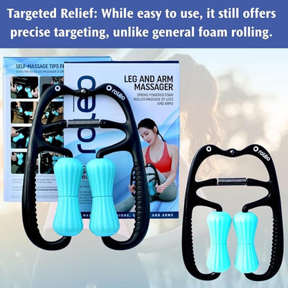 Roleo Leg Massager - Muscle Roller, Calf Massager, Thigh Massager, Muscle Pain, Trigger Point, IT Band Roller, Massage Tool, Cellulite Massager, Carpal Tunnel Massager