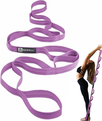 Premium Durable Stretch Straps with Loops, Stretching Strap for Physical Therapy, Multi-Loop Yoga Strap Fitness Exercise Strap for Yoga, Pilates, Dance, Flexibility&Exercise