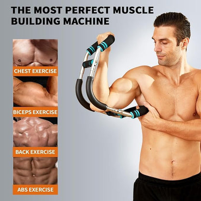 40-100 LBS Adjustable Power Twister Arm Trainer, Forearm Triceps Chest Enhanced Exercise Strengthener, Portable Detachable Spring Resistance Upper Body Fitness Machine for Home & Gym Workout Equipment