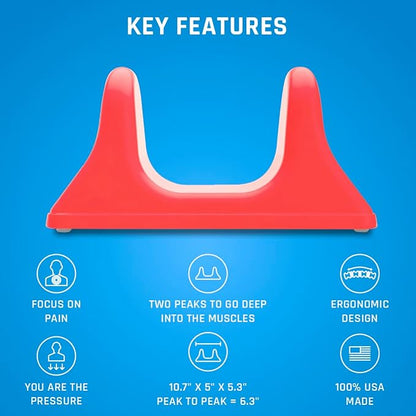 PSO-RITE Psoas Muscle Release Tool – Made in USA, Patented Deep Tissue Massage Device for Your Back, Hip Flexor & Trigger Point Relief - Sunset Red