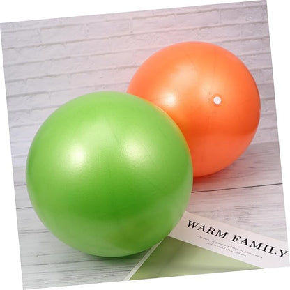 2pcs Anti-Burst Yoga Ball Thickened Mini Balancing Pilates Ball PVC Exercise Stability Trainer for Fitness Gym Home Workout (15-35cm Random Size, Orange+Green)