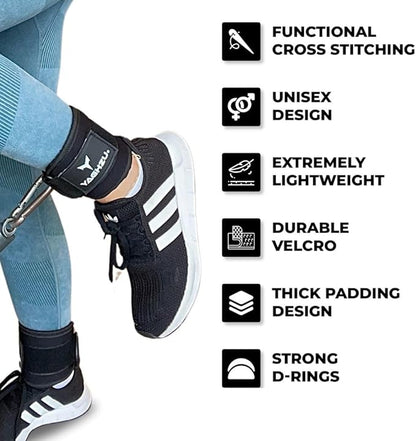 Ankle Straps for Cable Machines Women, Glute Kickback Cable Machine Attachments, Gym Ankle Cuffs, Wrist Cuffs for Workout, Leg Training Accessory, Fitness Gear for Home or Gym