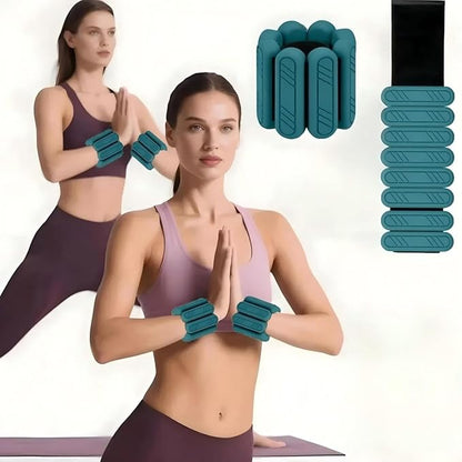 Wrist & Ankle Weights for Women Men, 1lb/2lb/4lb Set of 2 - Adjustable Wearable Weighted Bands, Waterproof Silicone Arm & Leg Weights for Pilates, Yoga, Walking, Dance, Home Workout & Gym