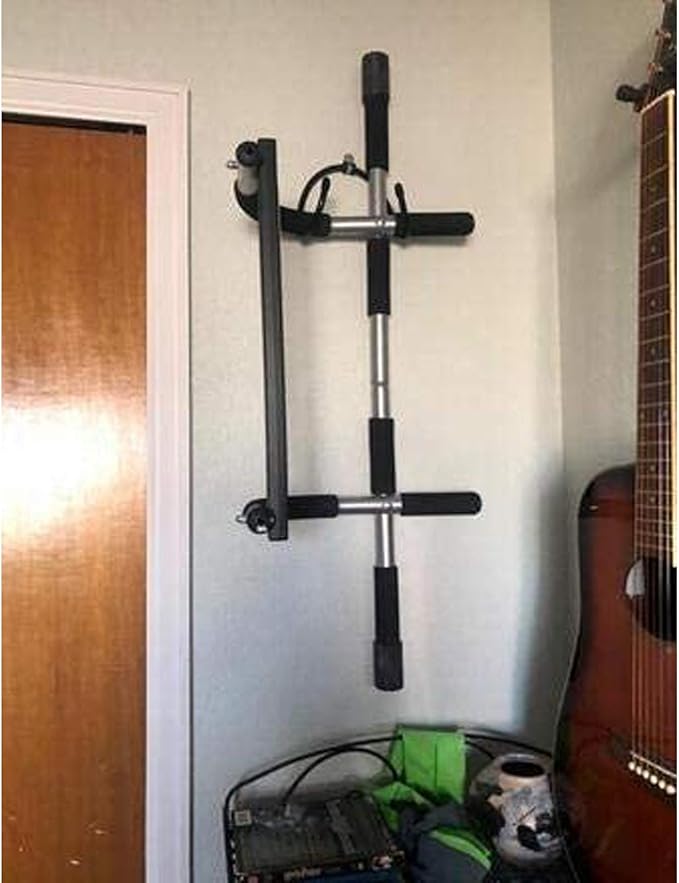 Chin up Bar Storage Pull up Bar Rack Exercise Strength Fitness Bar Holder Workout Equipment Shelf - Solid Quality Wall Mountable for Your Fitness Class or Home Gym, Metal, Adjustable Size, Up to 20Lbs