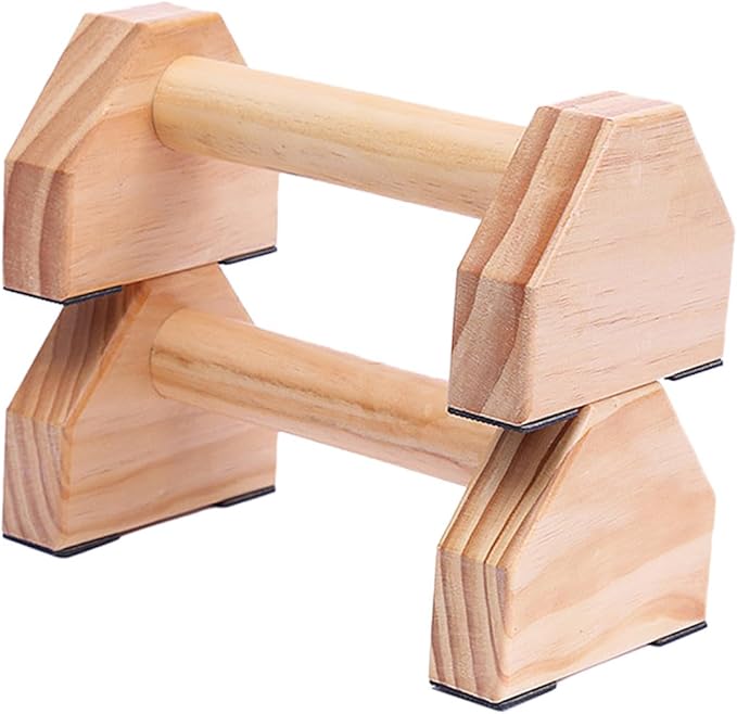 Solid Wood Push-Up Frame and Handstand Bars for Muscle Training, 1 Pair Fitness Equipment Push-Up Bracket Set for Home Calisthenics and Strength Workouts