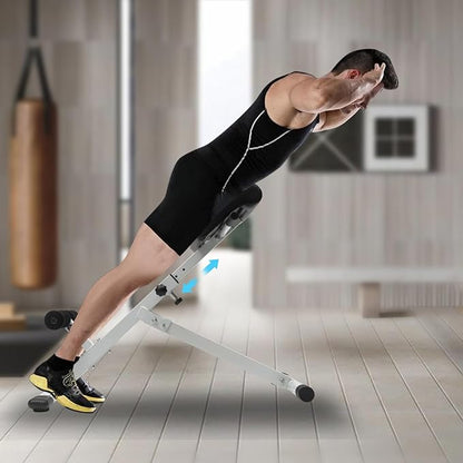 Hyperextension Bench with Adjustable Height and Back, Multi-functional Workout Bench, Back Extension Roman Chair