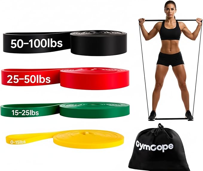 Pull Up Resistance Bands - Assistance Bands Sets of 3/4/5 for Men & Women, Heavy Duty Workout Exercise Bands for Body Stretching, Muscle Training, Instruction and Carry Bag Included
