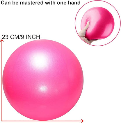 TopBine 2 Pcs Pilates Ball 23cm Small Exercise Ball Stability Ball for Yoga Barre Core Training and Physical Therapy- Comes with Inflatable Straw
