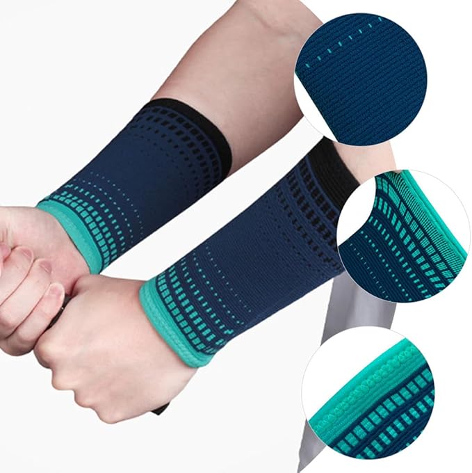 2pcs Weightlifting Wrist Wraps Compression Knitted Portable Wrist Supports Fitness Training Brace for Gym Exercise