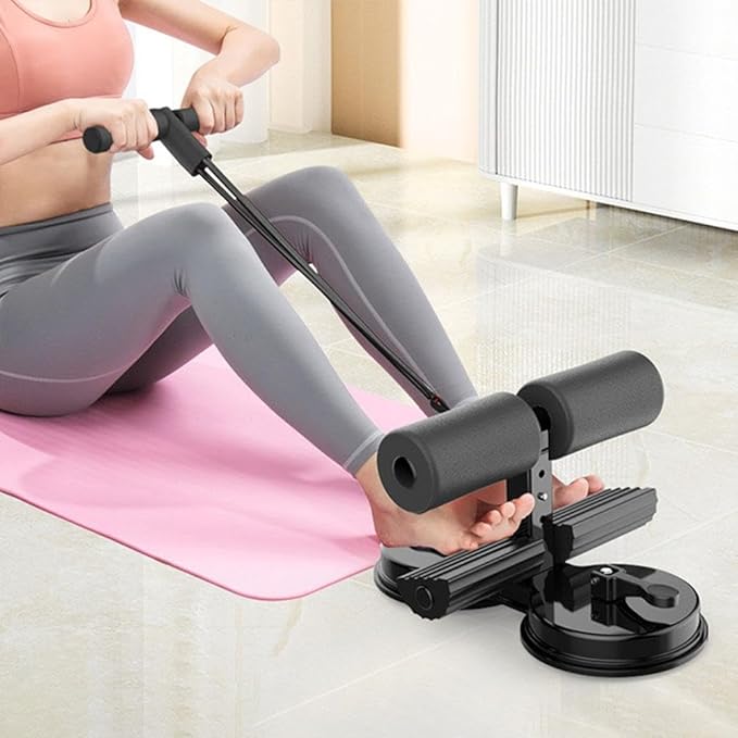 Ab Training Auxiliary Device,Portable Sit up Core Exercise Equipment,Double Suction Cups,3 Levels of Height Adjustment,Multi-functional Workout Ab Machine for Home Gym