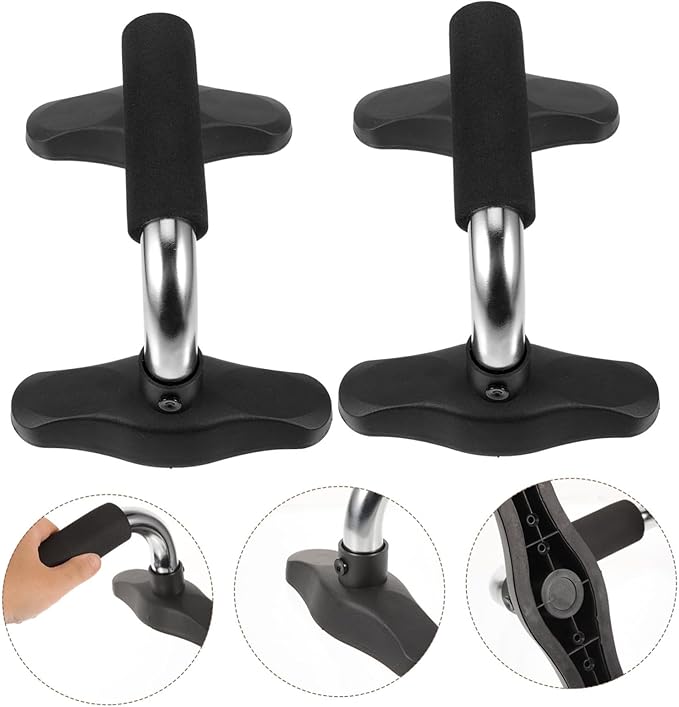 Milisten Push-Up Handles for Strength Training Non-Slip Foam Grip Steel Construction Home Workout Equipment 1 Pair for Men Fitness Accessories Random Color