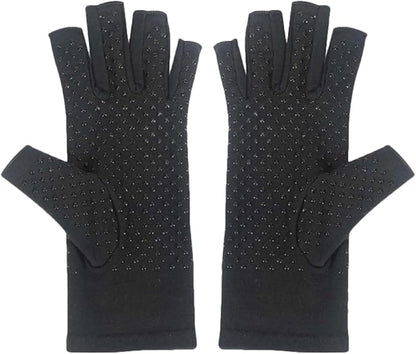 Cycling Half Finger Gloves Black High Elastic Non-Slip Exercising Gloves with Wrist Support for Fitness Training and Outdoor Riding, Size L (19.5-21.5cm)