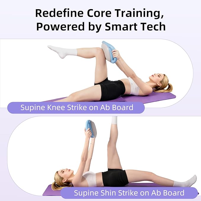 Smart Ab Trainer Machine with Music & Counter, Sit Up Assistant Core Workout Equipment with Foam Cushion for Home Gym Fitness