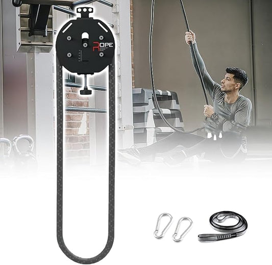 Cable Pulley System for Home Gym, 4m/13.12 Endless Rope Trainer with Adjustable Resistance for Full Body Workout, Pulley System Gym, Compact Home Gym Equipment for Arms, Back, Core Training
