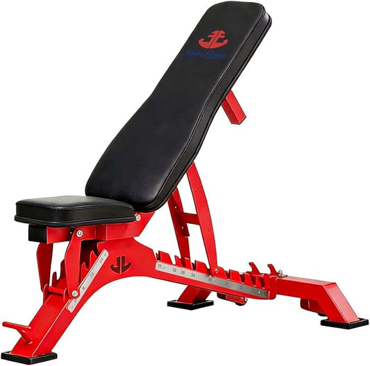 Adjustable Weight Bench 1300 lb Capacity, Foldable Workout Bench with 10 Backrest & 3 Seat Positions, Heavy Duty Home Gym Bench for Incline Decline Flat Dumbbell Training