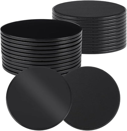 UNICRAFTALE 24Pcs Core Sliders for Working Out Dual Sided Exercise Sliders Fitness Discs Black Gliding Discs for Core Workout Group Training Classes Fitness Pilates 17.5cm Diameter
