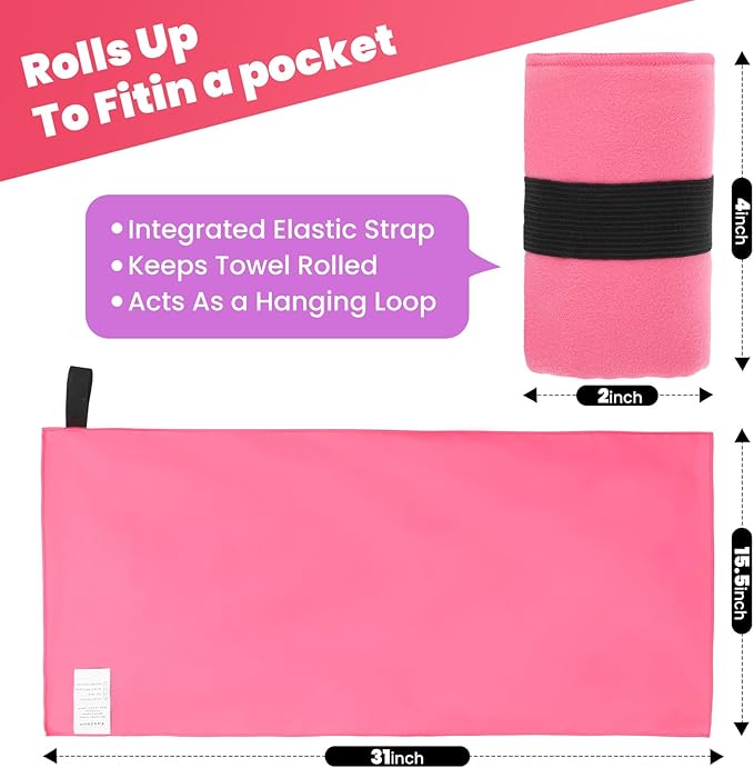 6 Pack Microfiber Gym Towel Quick Dry Lightweight Workout Gear for Men Women Sports Exercise Fitness Tennis Running Riding Hiking Camping Yoga Sweat Towels(6 Pack(Light))