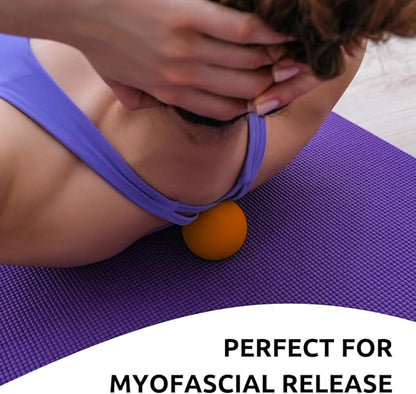 Massage Lacrosse Balls for Deep Tissue Relief - Trigger Point Therapy Ball Set for Plantar Fasciitis, Myofascial Release for Back, Shoulder, Foot - Massage Ball Roller - 2 Pack (Orange)