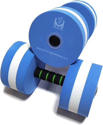 davidamy's gift Upgrade Water Aerobic Exercise Foam Dumbbells Pool Resistance 1 Pair, Water Fitness Exercises Equipment for Weight Loss