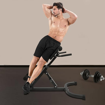 Multi-Functional Bench, 150kg/330lbs Weight Capacity Foldable Abdominal Trainers Sit Up Bench, Total Ab Workout Equipment for Home Gym, Back Extension Roman Chair Adjustable Sit up Bench