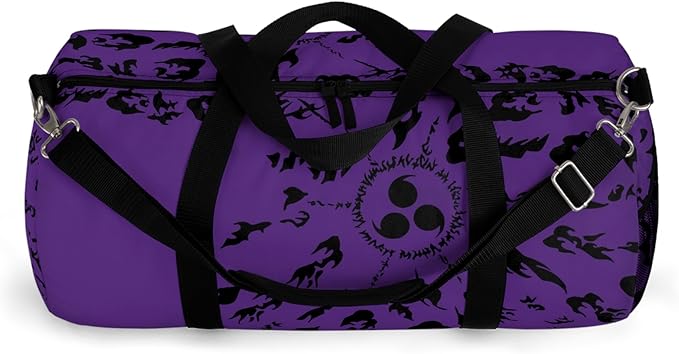 Anime Gym Bag for Women Men - Large Capacity Waterproof Workout Fitness Travel Sports Bags Fashion Street Camping ExpandaCLe Carry On Duffle Bag For Couple (Purple Cursed Mark) PTY