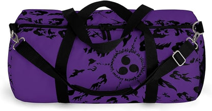Anime Gym Bag for Women Men - Large Capacity Waterproof Workout Fitness Travel Sports Bags Fashion Street Camping ExpandaCLe Carry On Duffle Bag For Couple (Purple Cursed Mark) PTY