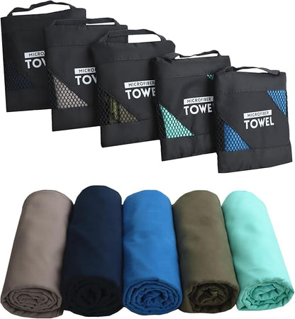 Microfiber Travel Towel, 16x32 Quick Dry Towel, Super Absorbent Camping Towels Lightweight, Beach Towels, Compact Sports Gym Fitness Towels for Sports, Shower, Backpacking, Bath (Lake Blue)