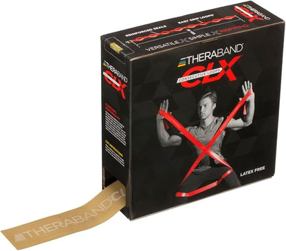 THERABAND CLX Resistance Band with Loops, Fitness Band for Home Exercise and Full Body Workouts, Portable Gym Equipment
