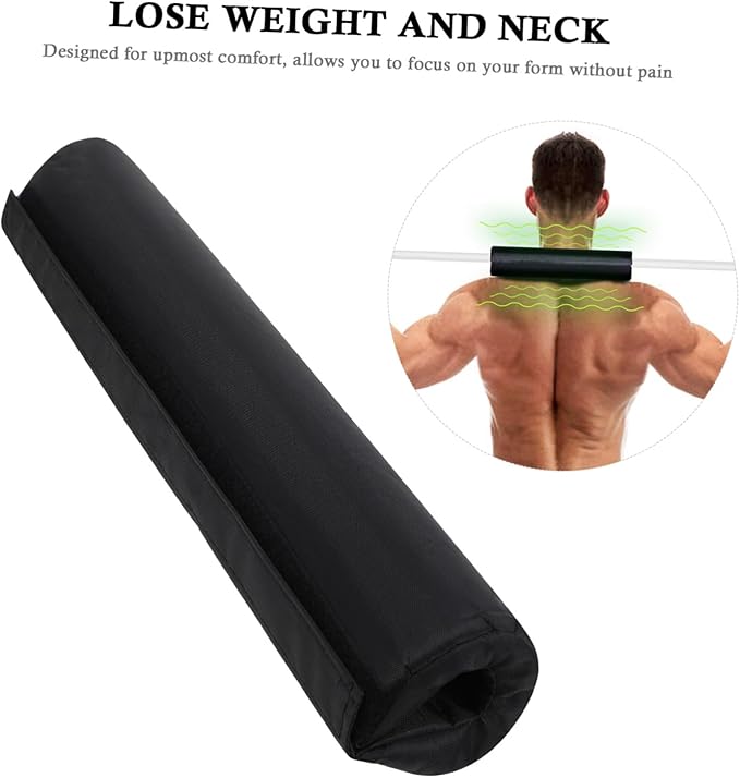 Kisangel 2pcs Thick Barbell Pad Squat Cushion with Neck and Shoulder Protection Ergonomic Weightlifting Cover for Squats Lunges Hip Thrusts High Grip Non Slip Support for Comfortable