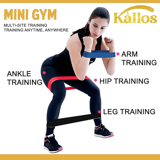 8-Piece Resistance Band Set for Home Workout with Pull-Up Assistance Loop and Booty Bands with Handles Ideal for Full-Body Strength Training Glute Activation and Stretching Fitness Kit