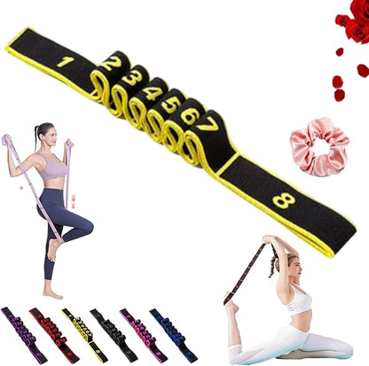 Fitness Resistance Band for Stretching and Yoga, Multifunction Elastic Exercise Bands, 8 Loops Elastic Exercise Bands Fitness Equipment for Full Body Stretching Shaping and Training