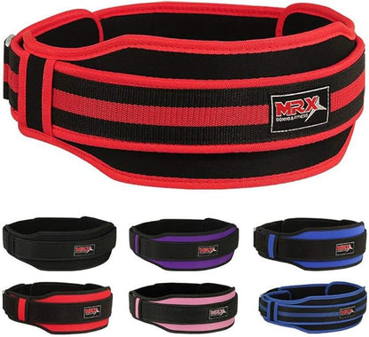 MRX Weight Lifting Belt with Double Back Support Gym Training 5" Wide Belts 11 Colors