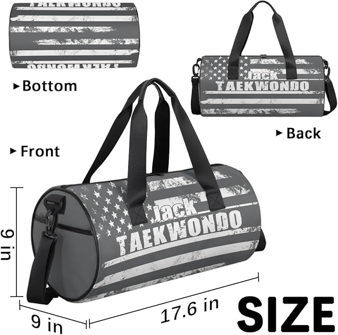Personalized-Martial-Arts-Gear-Bag for Karate Teakwondo, Custom Jiujitsu Bag for Boys, Karate Teakwondo Bag for Gear Waterproof Lightweight Large USA