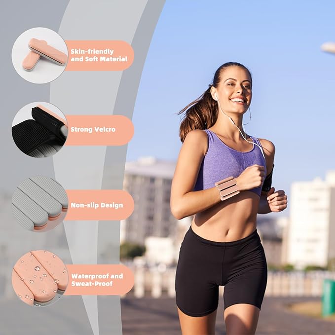 Ankle Weights for Women Men, Silicone Wrist Weights Set of 2 - Wearable Leg Weights/Arm Weights Ideal for for Home Gym Workout, Running, Yoga, Pilates, Barre, Exercise, Strength Training