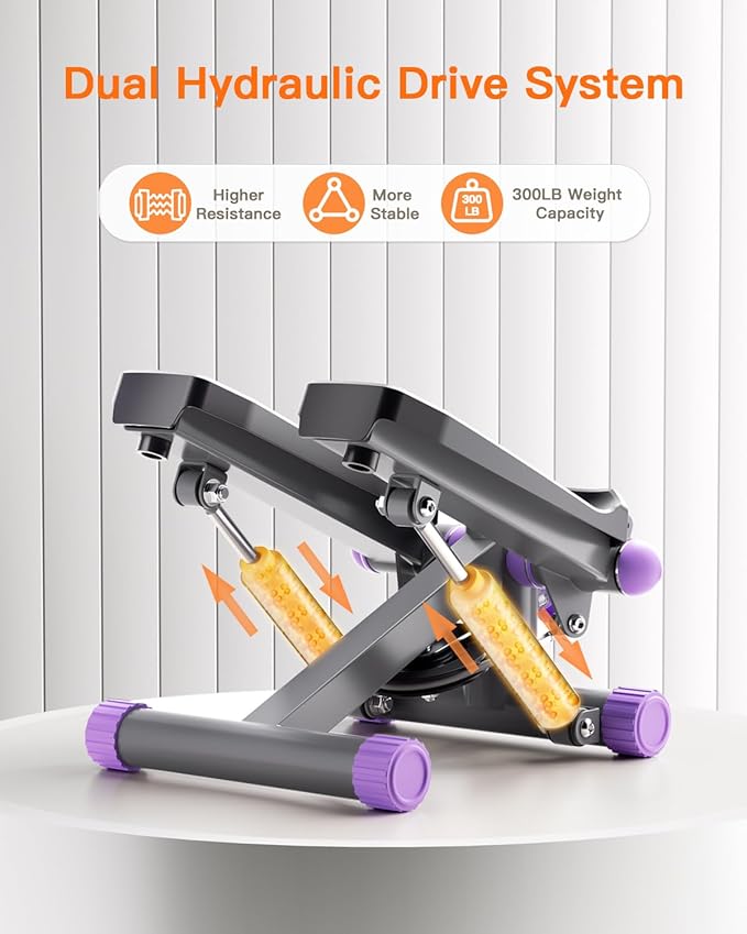 Steppers for Exercise at Home, Mini Stepper with Resistance Bands Quiet Portable Stair Stepper for Buttocks Lifting and Body Shaping