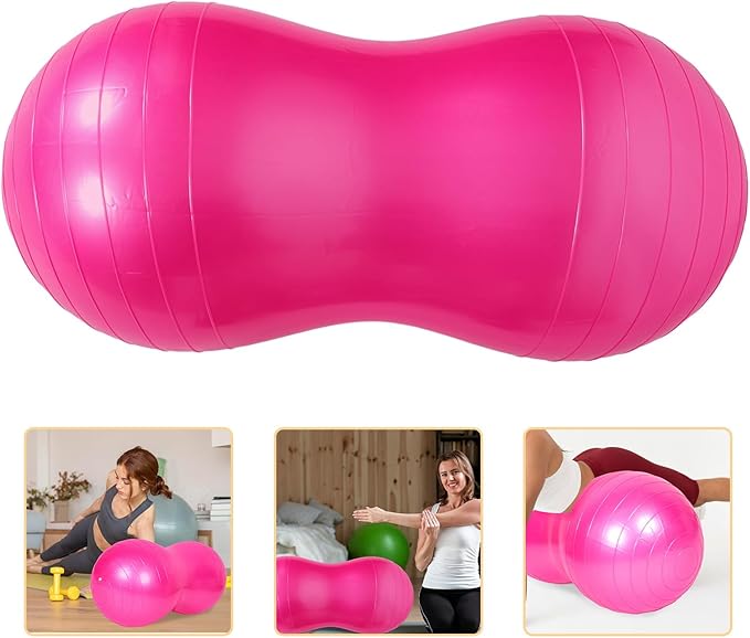 Toyvian Peanut Shape Exercise Ball for Pregnancy Fitness PVC Anti-Burst Stability Ball with Pump for Labor and Early Pregnancy Training