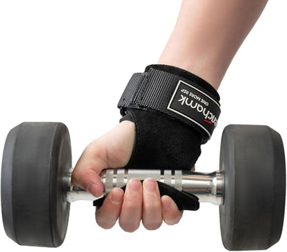 Wrist Straps for Weightlifting with Wrist Wraps,Leather Weight Lifting Wrist Wraps Grip Assistance Deadlift Straps Workout Gym Straps for Men and Women