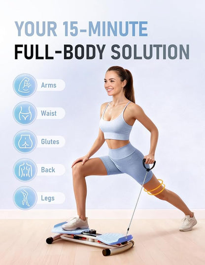 Waist Twister Machine Exercise, Ab Twist Board with Smart LED Digital Counter, Supports 300 lbs, Noiseless, Anti-Slip, Compact Portable for Home Gym Workout Equipment