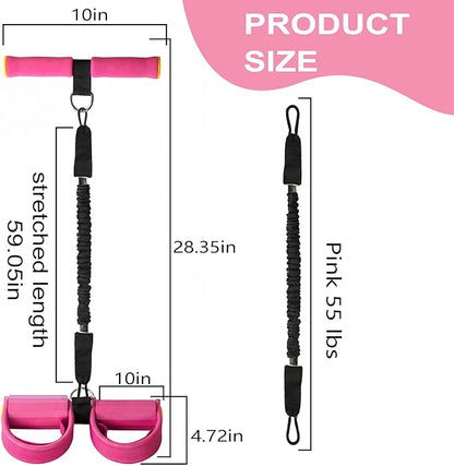 Upgraded Pedal Resistance Band with Handle - Fashion Puller Exercise Tool, Thickened Built-in Latex Tube Pedal Resistance Device & Soft Nitrile Rubber Anti-Slip Footrest for The Core/Arms